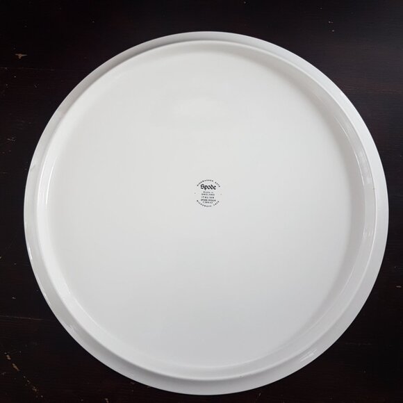 Vintage Spode Italian Blue & White Cake Plate - Elegant Serving Platter - Picture 9 of 11